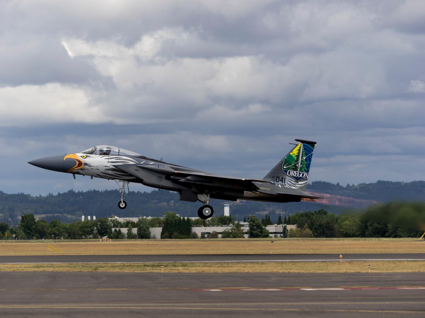 Oregon National Guard F-15C Screaming Eagle jet fighter Airshow Hillsboro