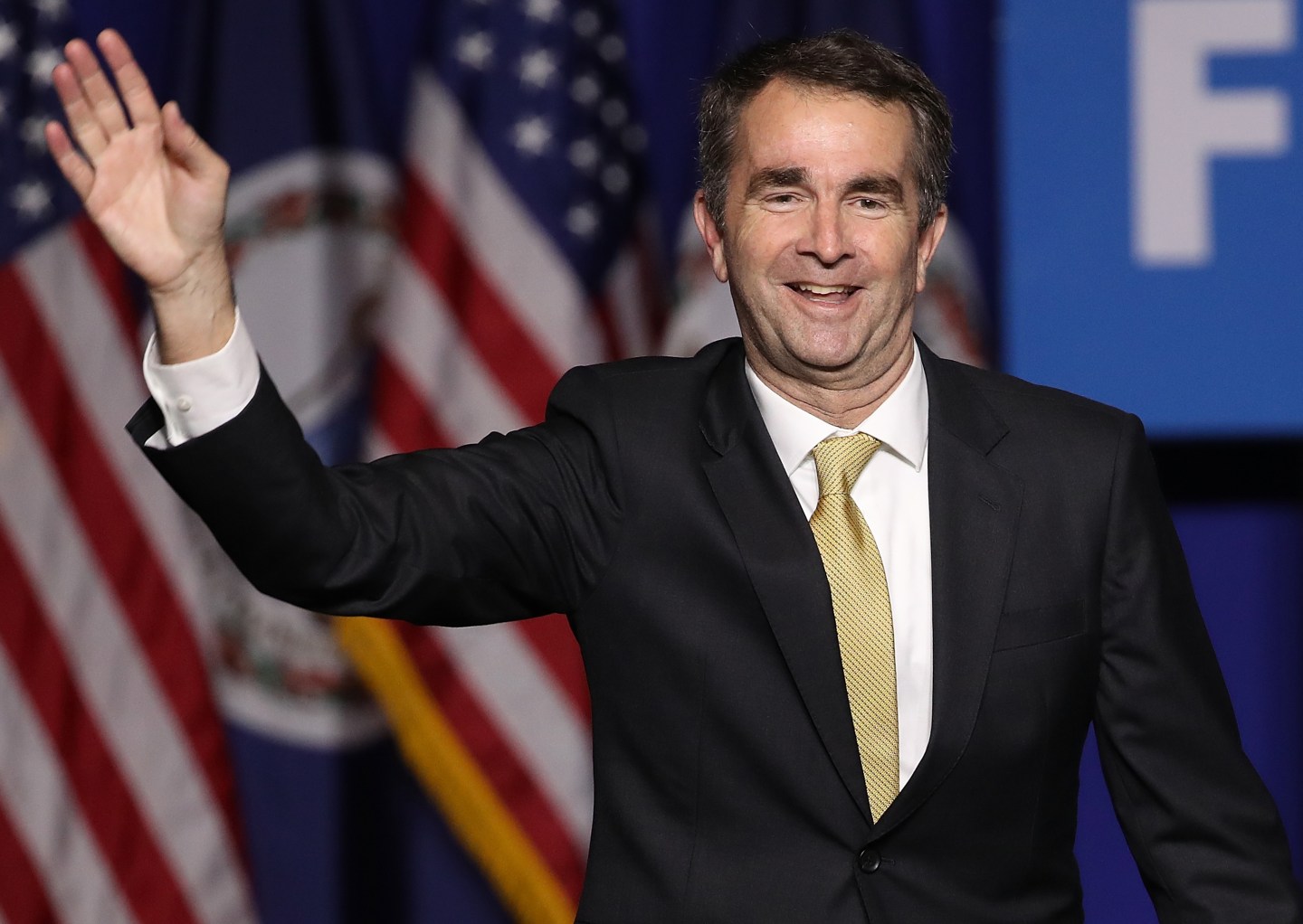 Virginia Gubernatorial Candidate Ralph Northam Holds Election Night Gathering In Fairfax, Virginia
