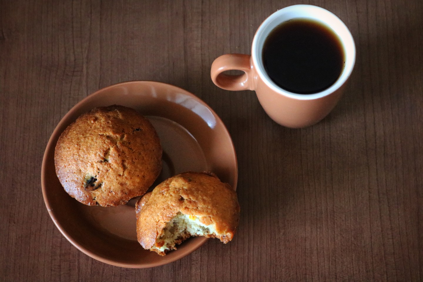Homemade Cranberry Oat Muffins and Cup of Tea