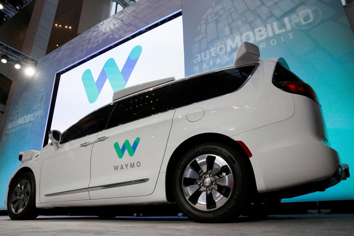 Waymo unveils a self-driving Chrysler Pacifica minivan during the North American International Auto Show in Detroit