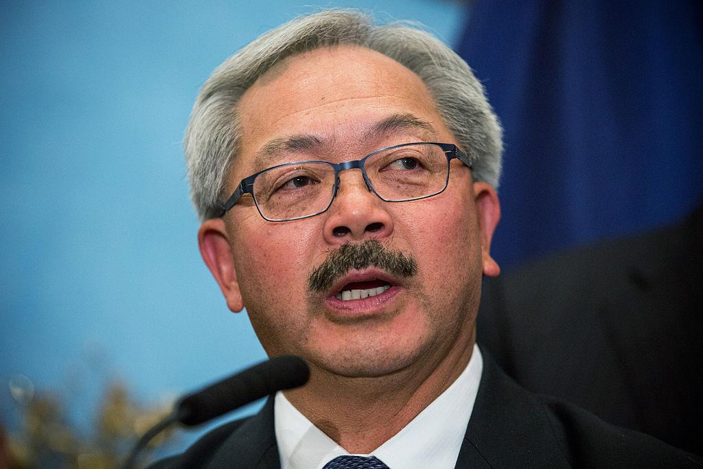NEW YORK, NY - DECEMBER 08:  San Francisco, CA Mayor Edwin Lee speaks at a press conference after attending New York City Mayor Bill de Blasio's  Mayor's summit on immigration reform on December 8, 2014 in New York City.  The summit focused on how cities can best utilize President Obama's executive action on immigration reform.  (Photo by Andrew Burton/Getty Images)