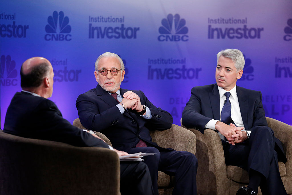 Jim Cramer, Nelson Peltz and Bill Ackman in conversation at the Delivering Alpha conference in 2015