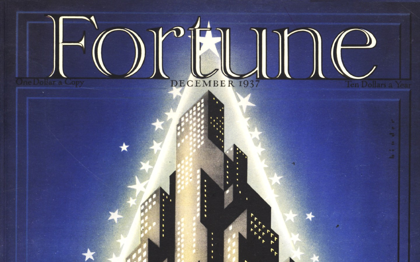 A portion of the cover of the Dec. 1937 issue of Fortune magazine.