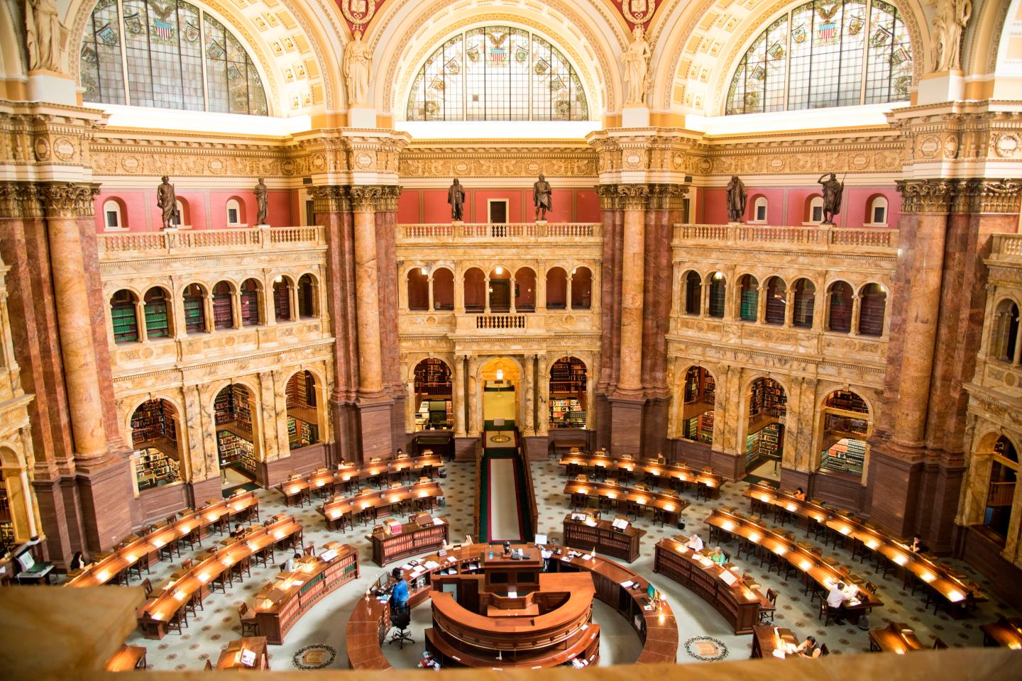 Main reading room of the Library of Congress, Washington, D.C.