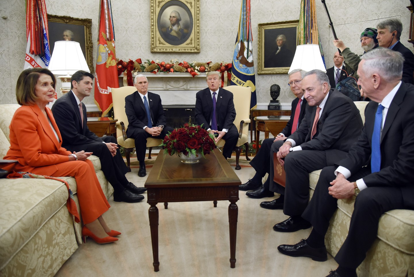 President Trump Meets With Congressional Leadership In The Oval Office