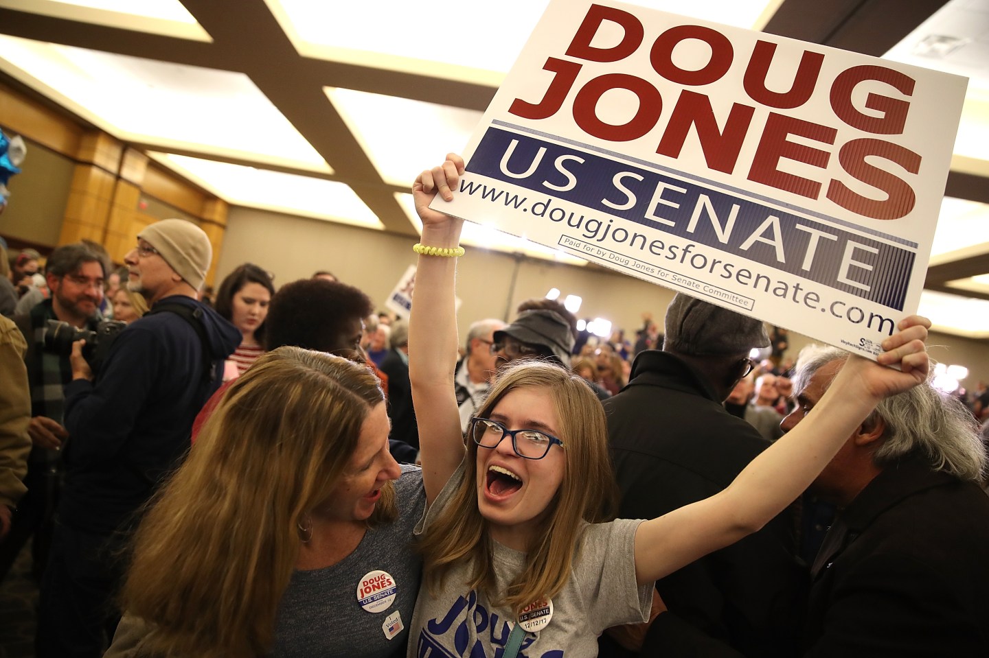 Democratic Senate Candidate Doug Jones Holds Election Night Watch Party In Birmingham