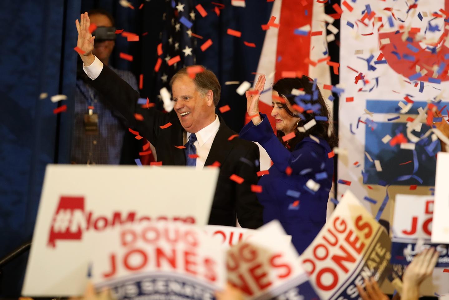 Democratic Senate Candidate Doug Jones Holds Election Night Watch Party In Birmingham