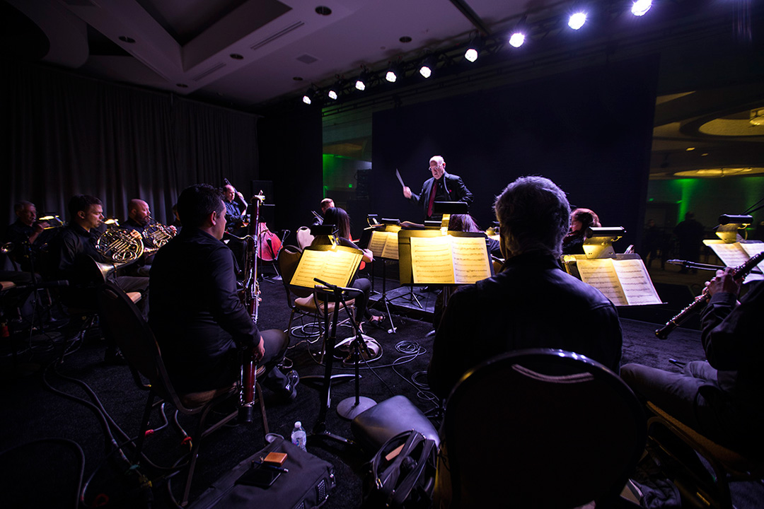 An orchestra plays music composed by a computer program from AIVA at the NIPS conference in Long Beach, California.