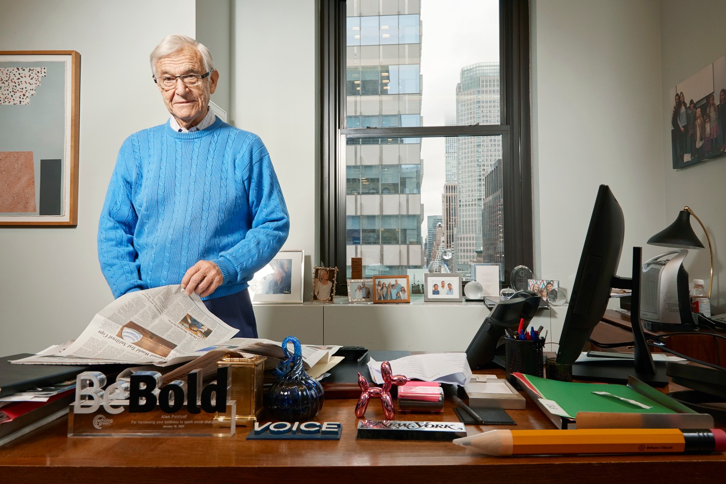 Alan Patricof photographed in his Manhattan office Nov 16, 2017
