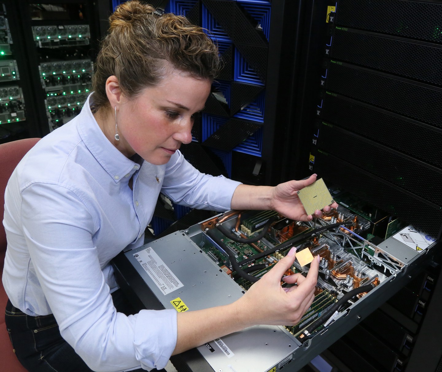 Engineer tests IBM server