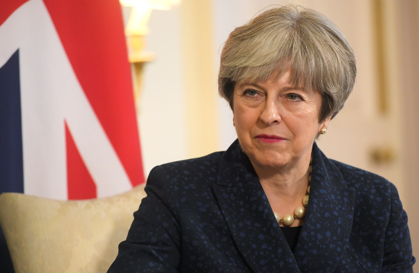 Britain's Prime Minister Theresa May meets the Prime Minister of Bulgaria, Boyko Borissov, at 10 Downing Street in London