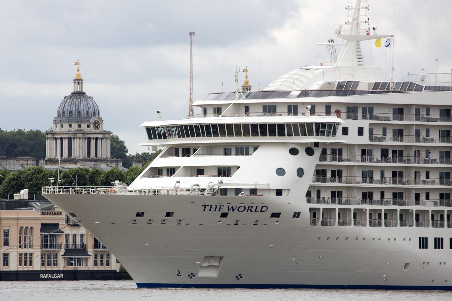 The World cruise ship arrives in London, UK - 03 Jul 2016