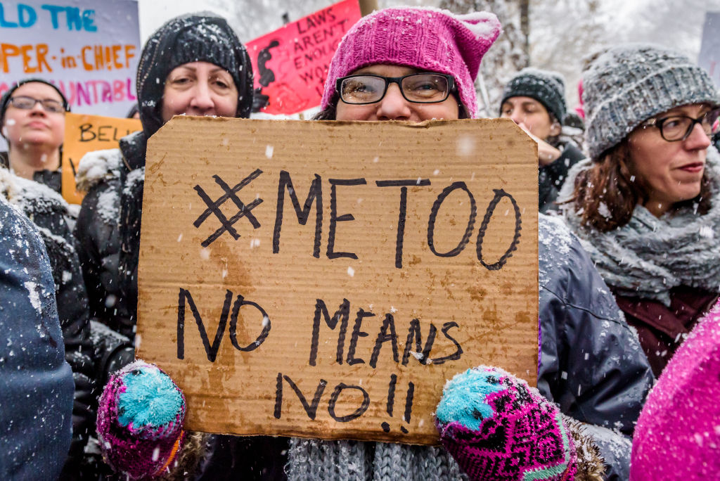 The #MeToo rally took place outside the Trump International