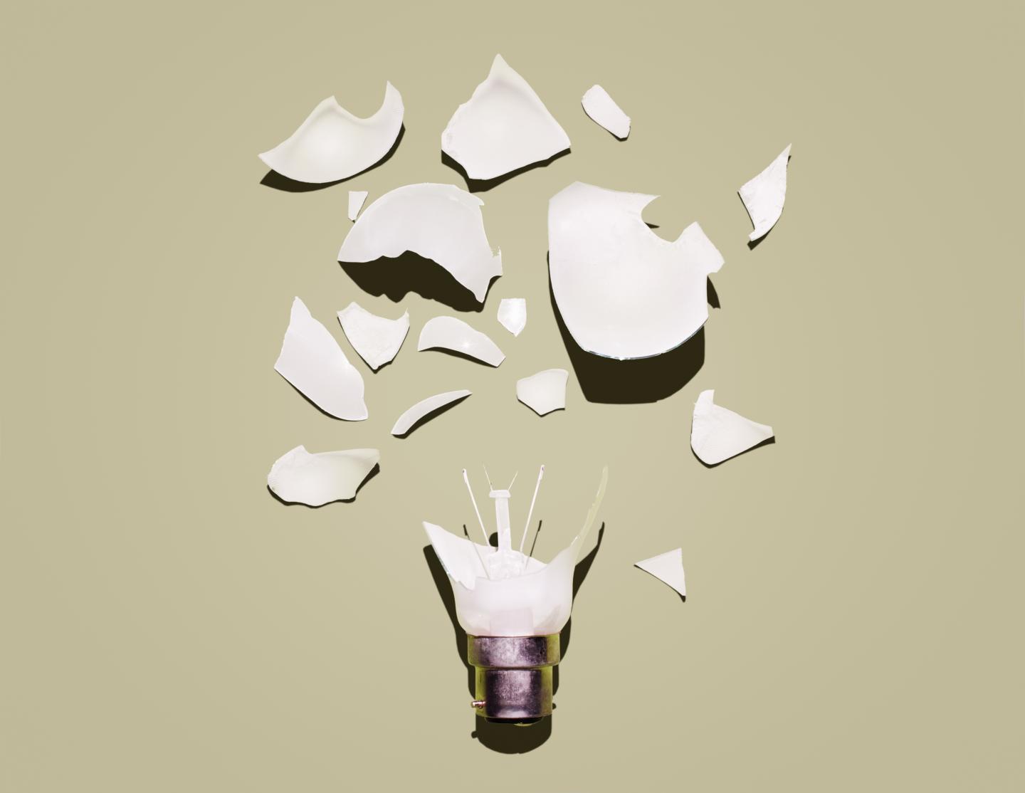 Broken lightbulb.