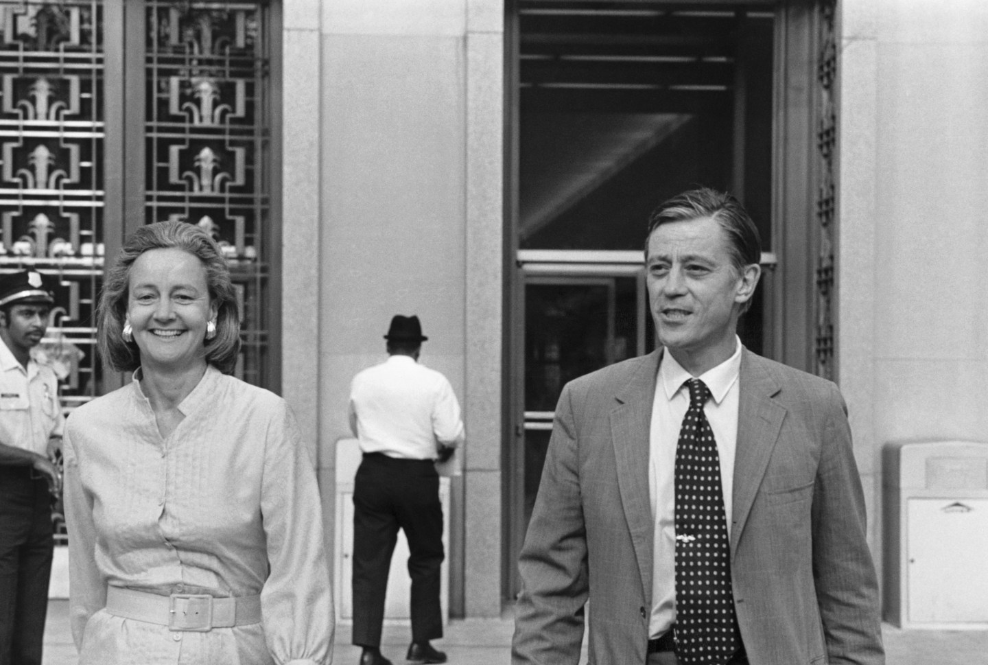 Katherine Graham and Ben Bradlee Leaving Building