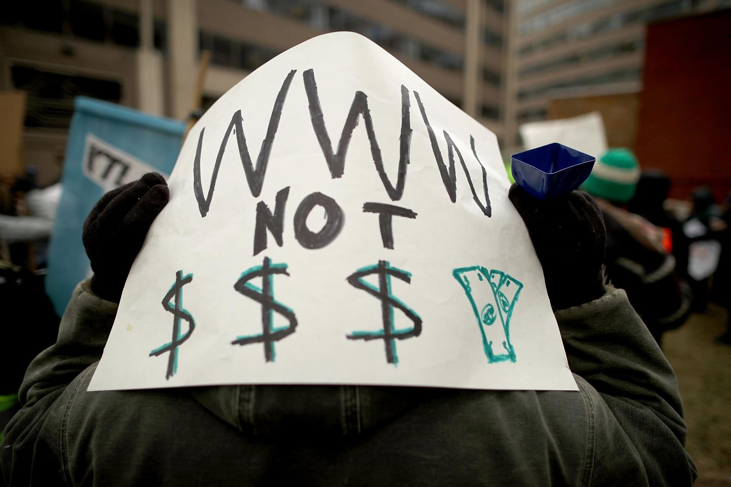 Protestors Rally At FCC Against Repeal Of Net Neutrality Rules