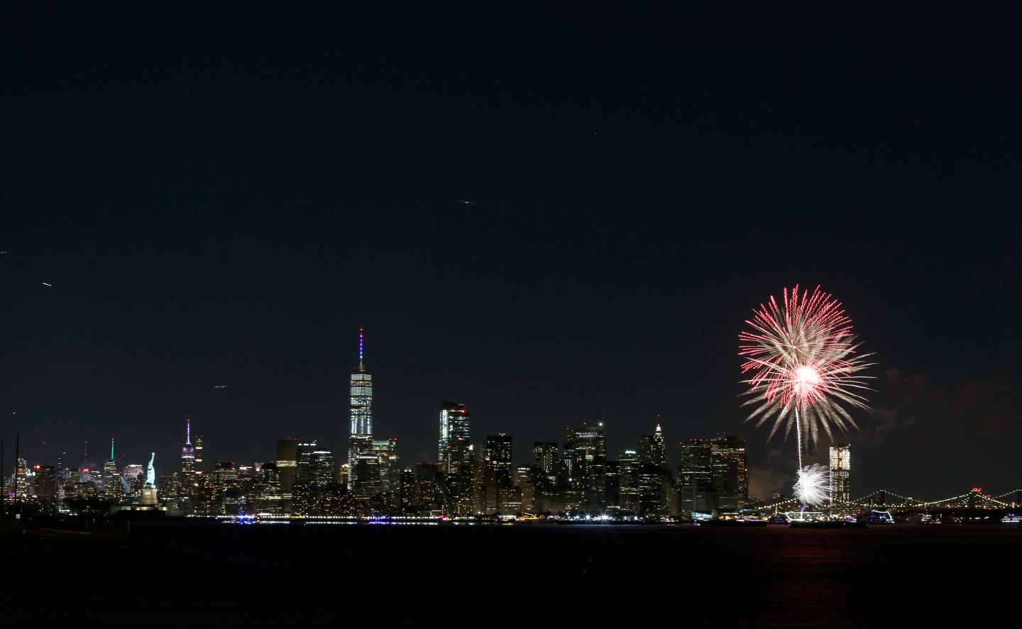 Fireworks Mark New Year's Eve Over New York Harbor