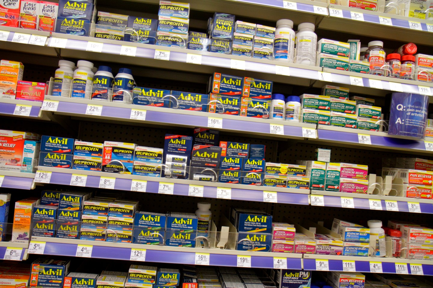 Pain killers for sale in Walgreens.
