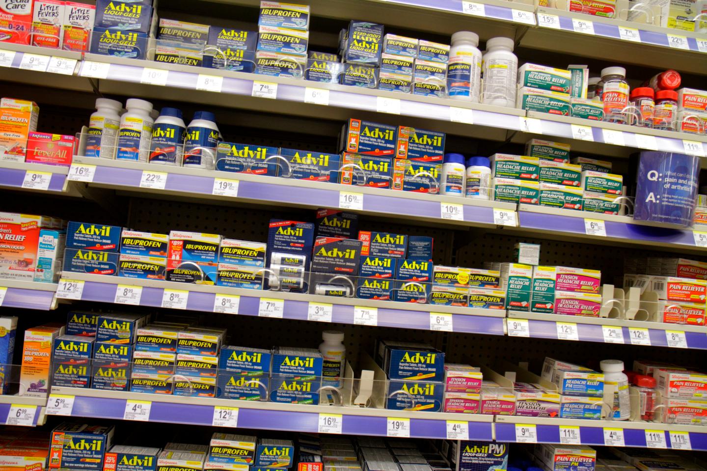 Pain killers for sale in Walgreens.