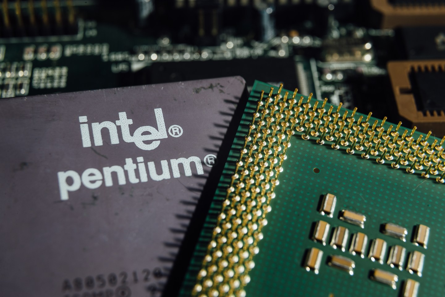 An Intel Pentium chip after the company revealed information about a major security flaw in it.