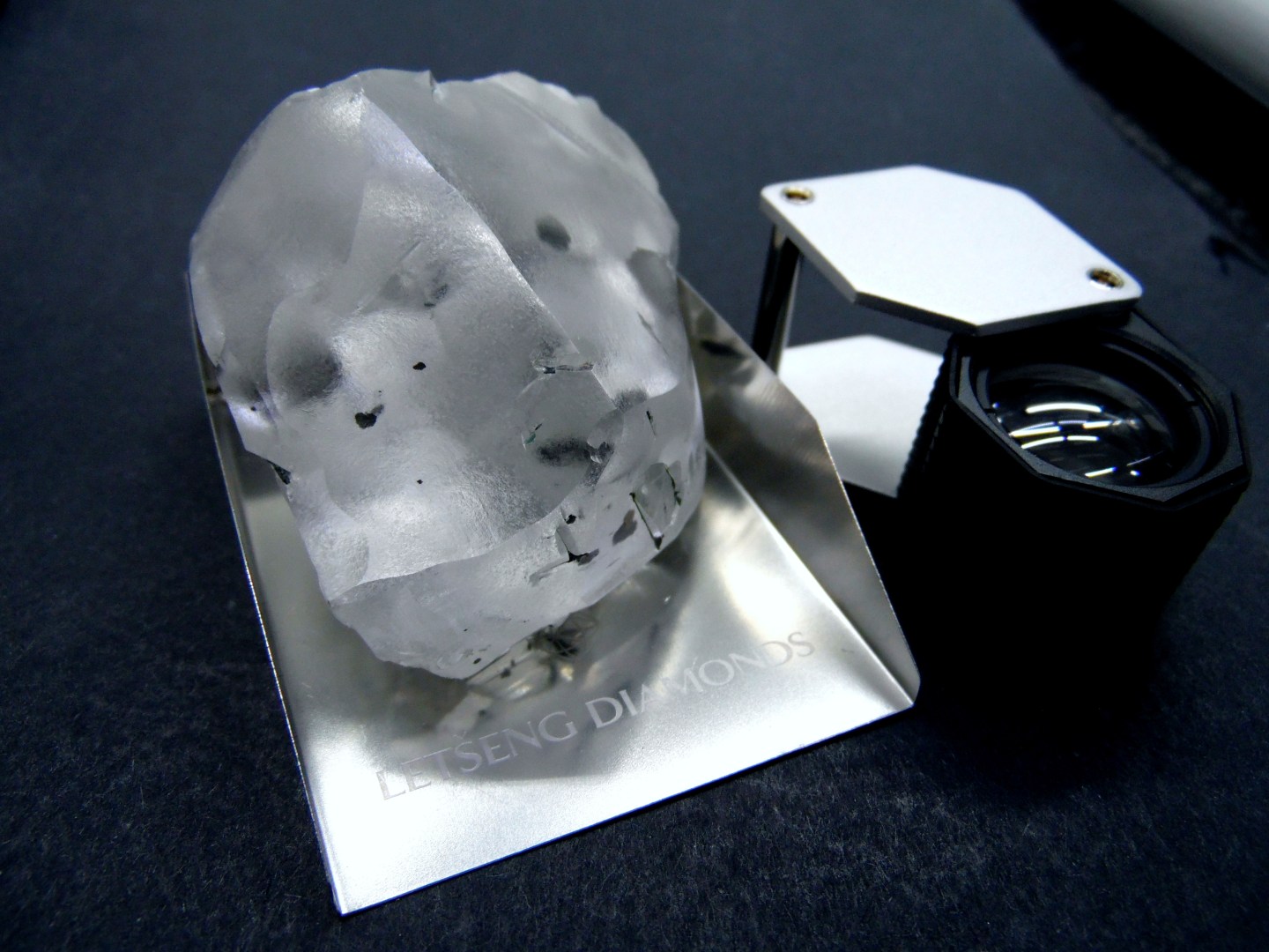 A 910-carat colourless diamond found at the Letseng mine in Lesotho