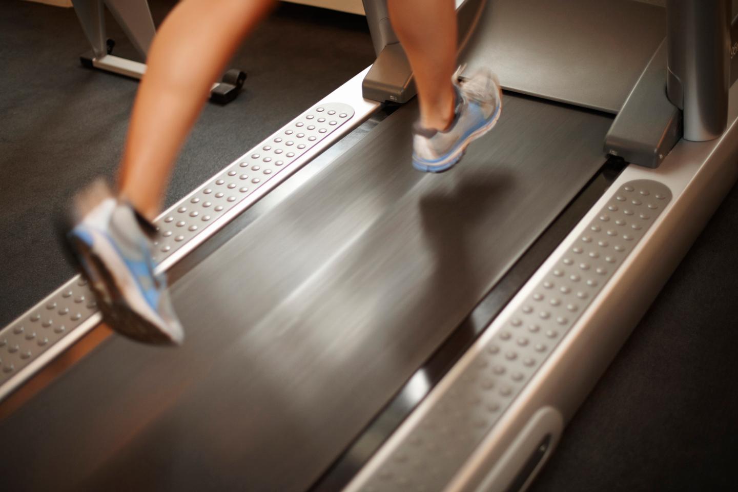 Woman running on treadmill
