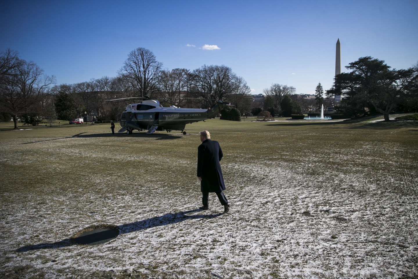 U.S. President Donald Trump walks towards Marine One on the South Lawn of the White House in Washington, D.C., U.S., on Friday, Jan. 5, 2018.