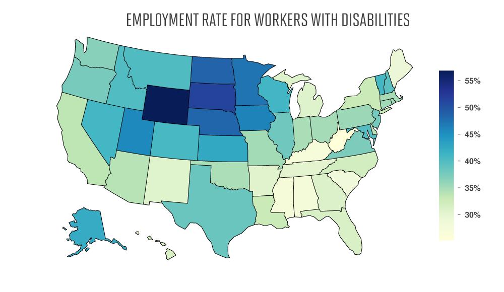 See How Your State Ranks In Employment Among Workers with Disabilities