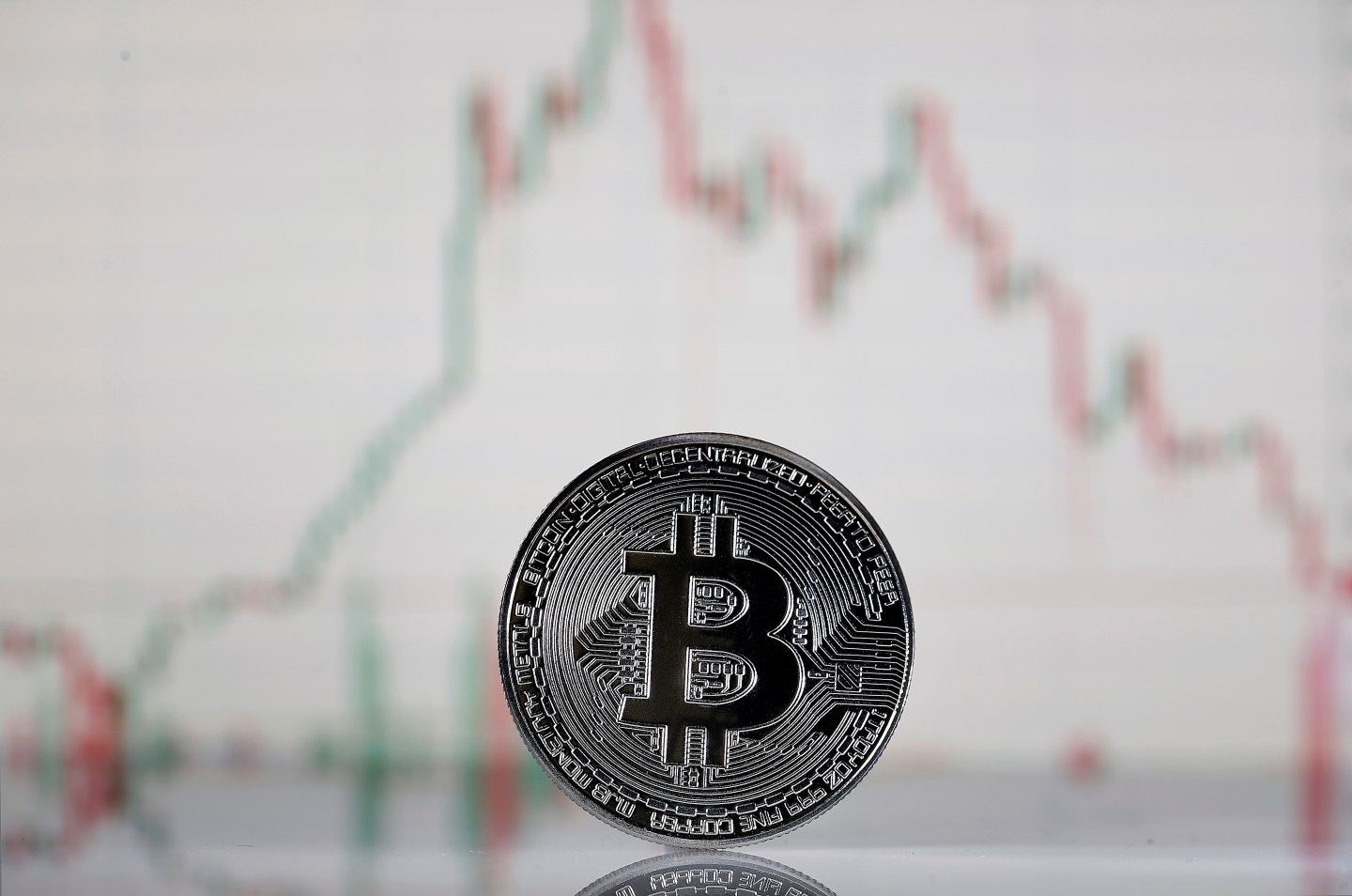 Bitcoin Cryptocurrency Value Goes Down : Illustration