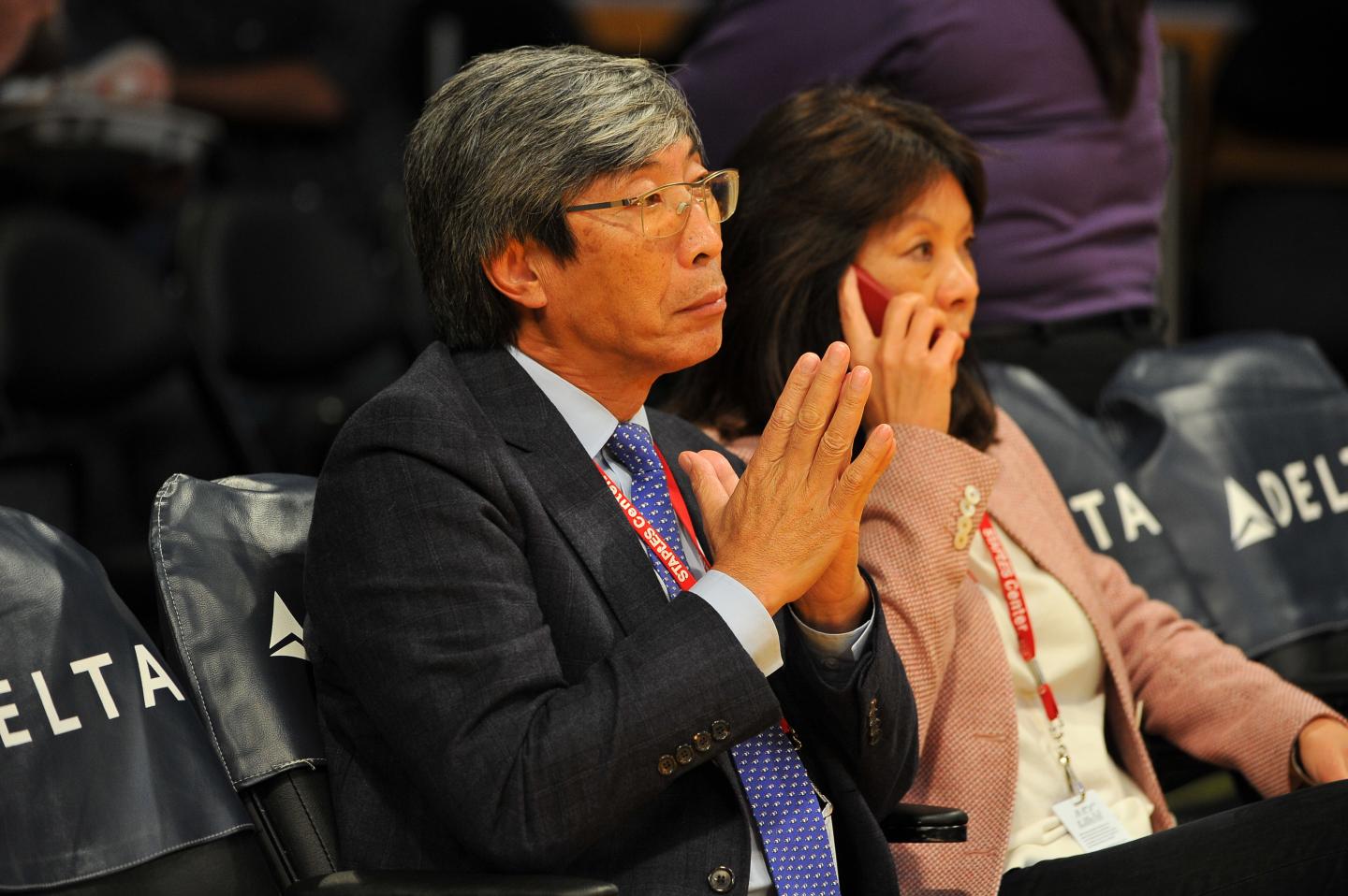Celebrities At The Los Angeles Lakers Game