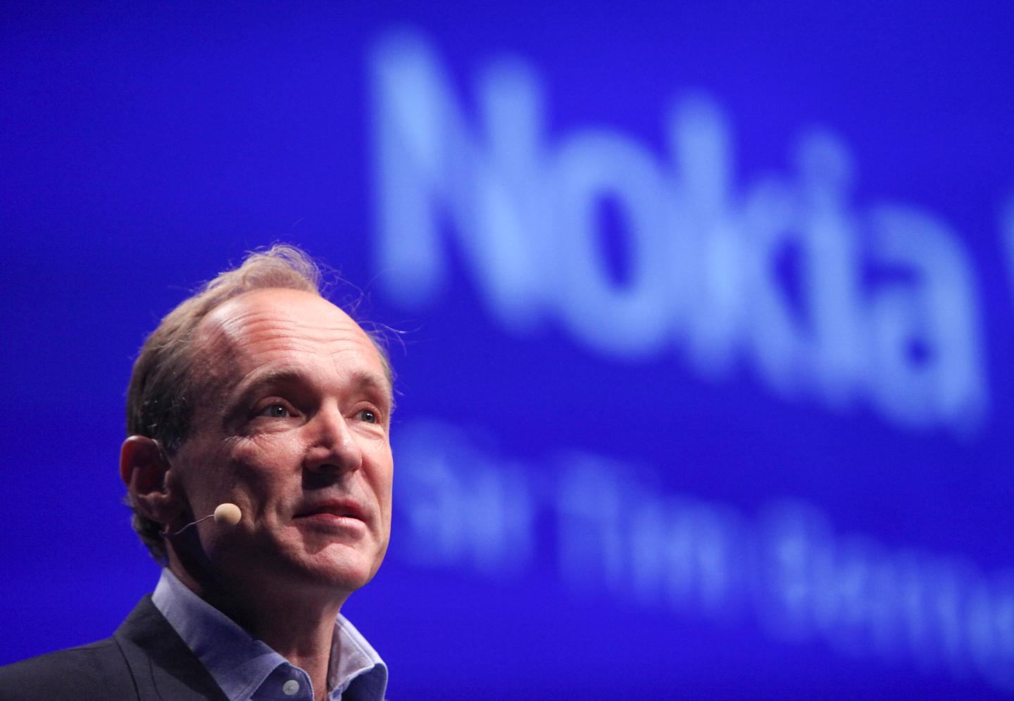 Tim Berners-Lee, creator of the World Wide Web, on stage at Nokia World even in 2010
