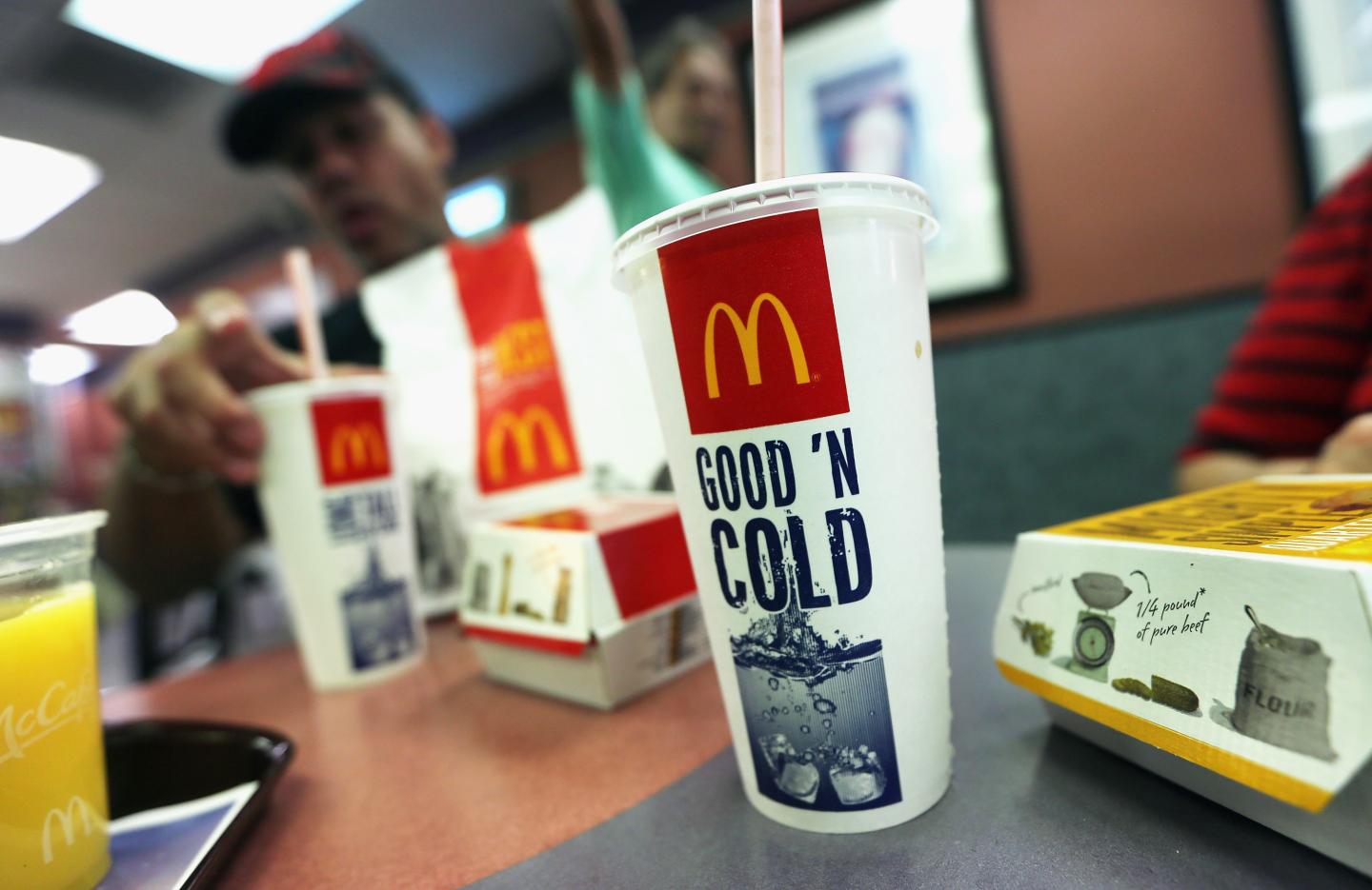 McDonald's drink with plastic straw