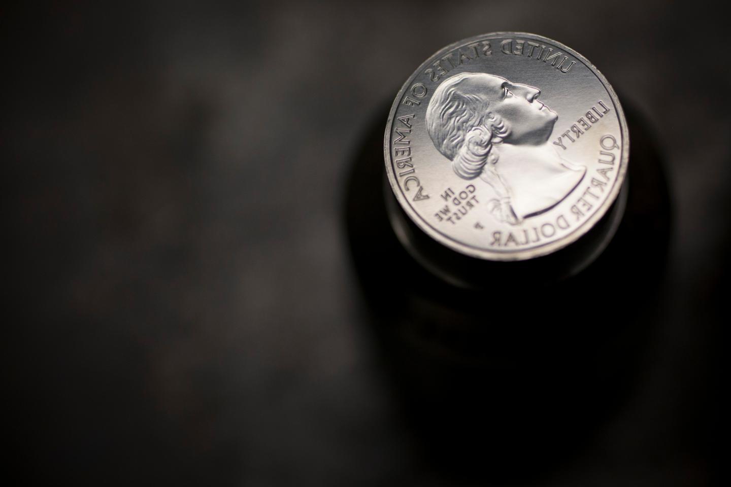 A U.S. quarter coin