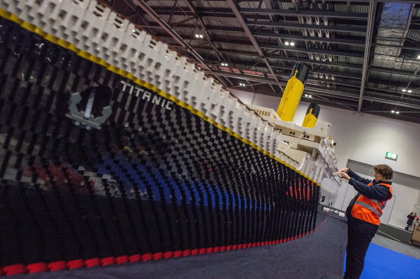 Lego Titanic on display at Brick 2015 exhibition.
