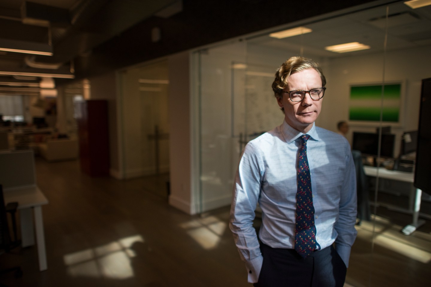 Cambridge Analytica CEO Alexander Nix in an office setting