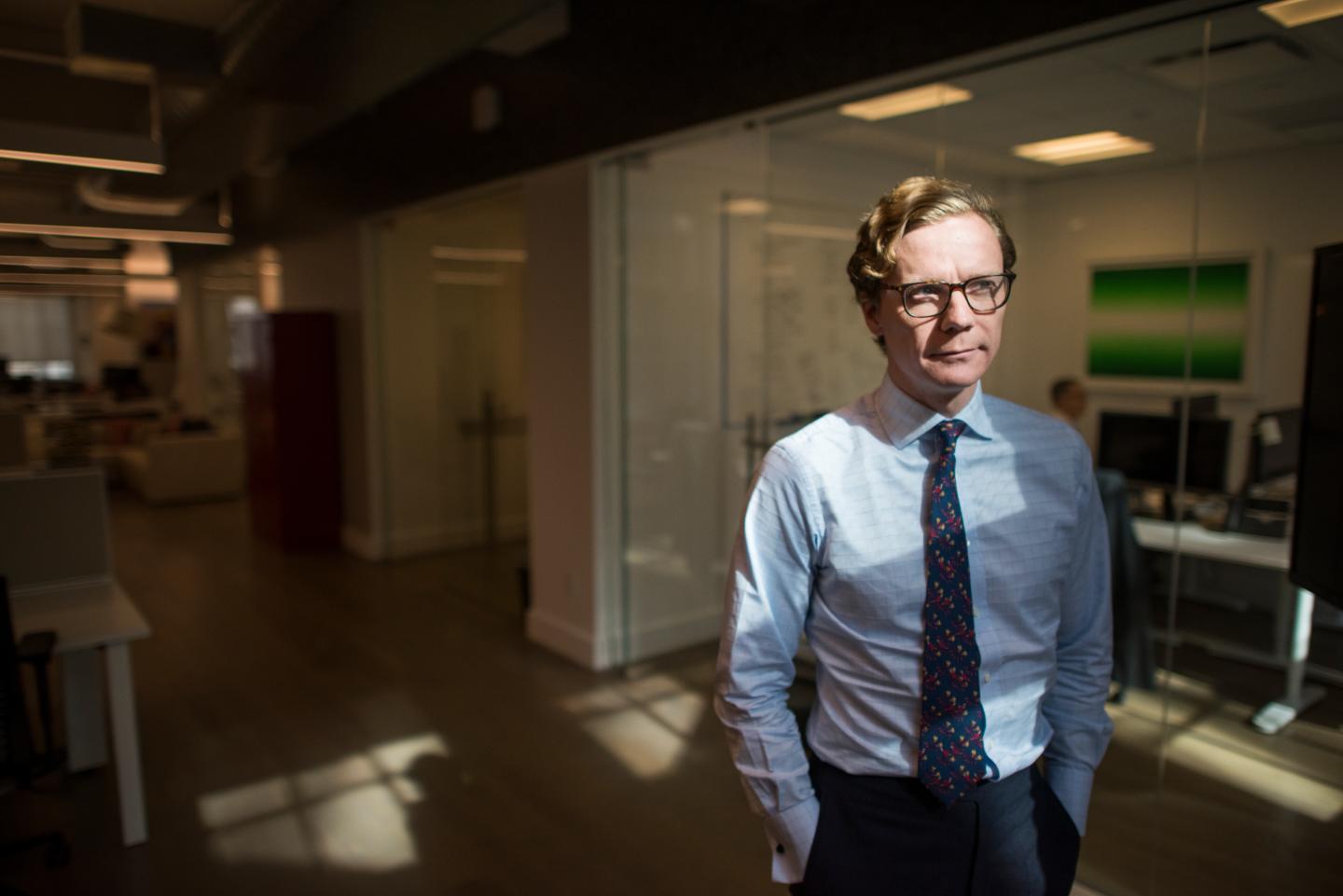 Cambridge Analytica CEO Alexander Nix in an office setting