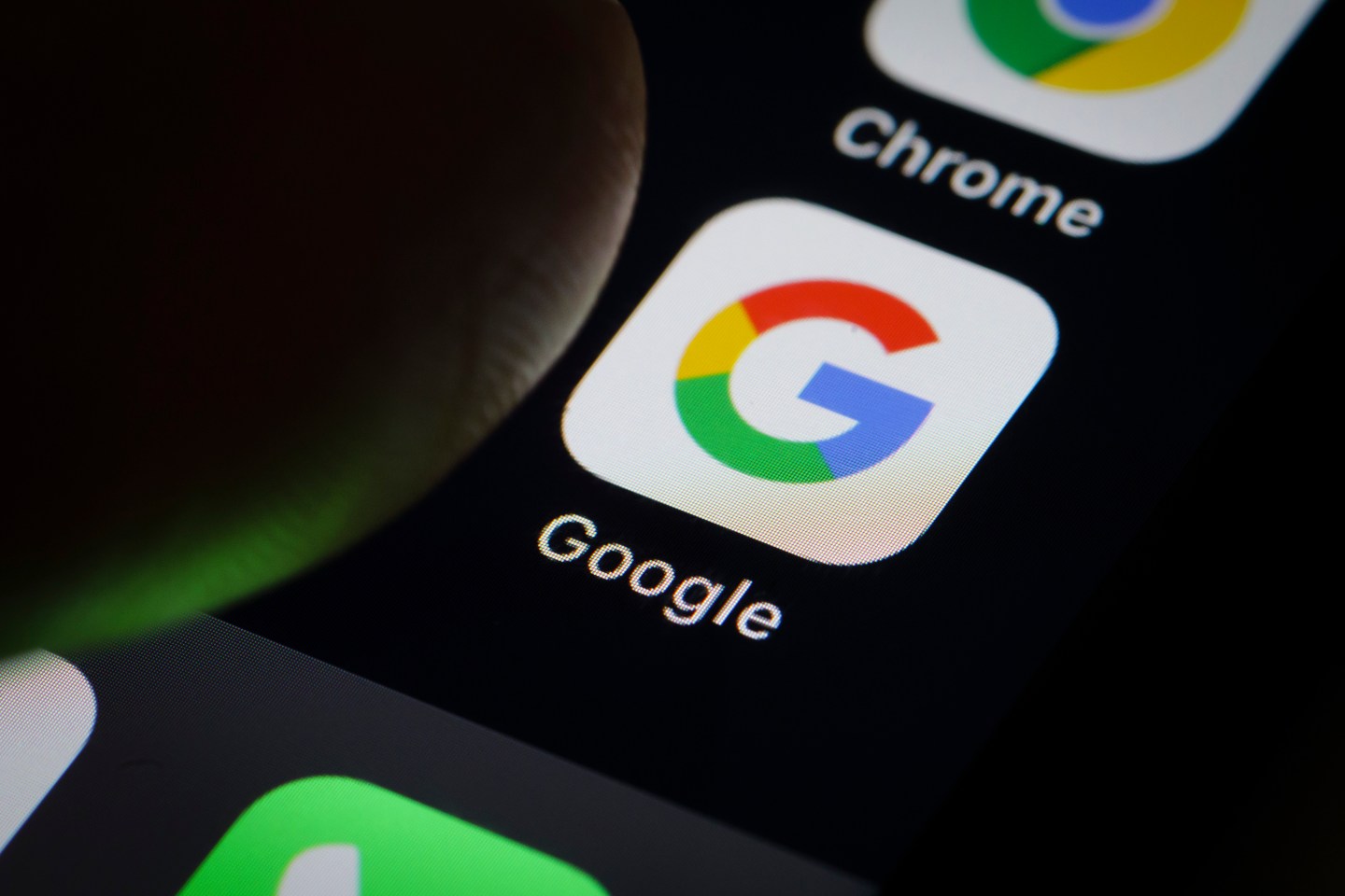 Google app seen on smartphone screen