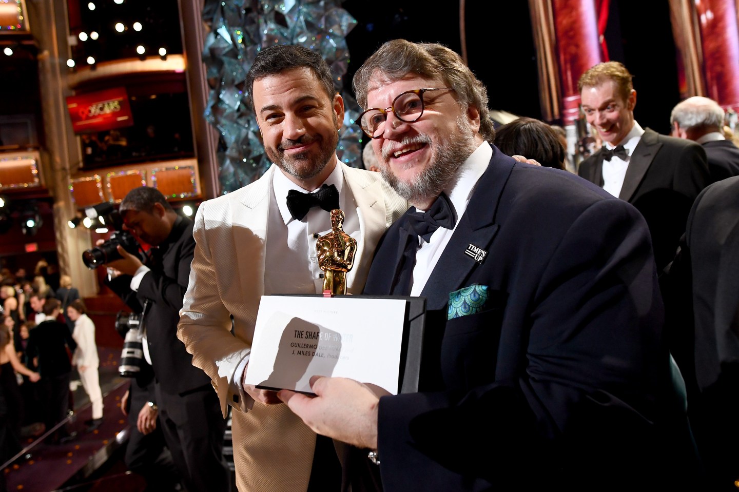Jimmy Kimmel and Guillermo del Toro at the 2018 Oscars