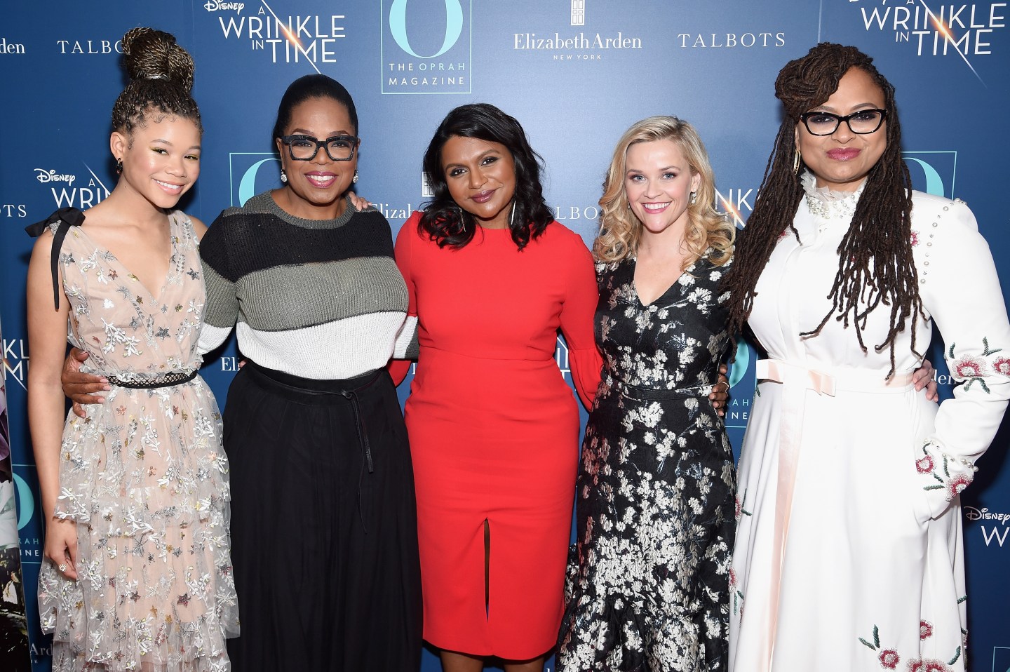 Storm Reid, Oprah Winfrey, Mindy Kaling, Reese Witherspoon and director Ava DuVernay attend a special screening of 'A Wrinkle in Time.'