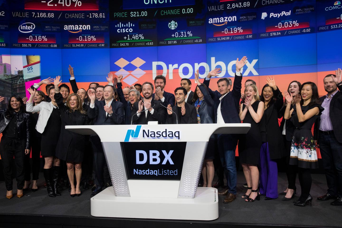 Dropbox Debuts On Nasdaq Exchange