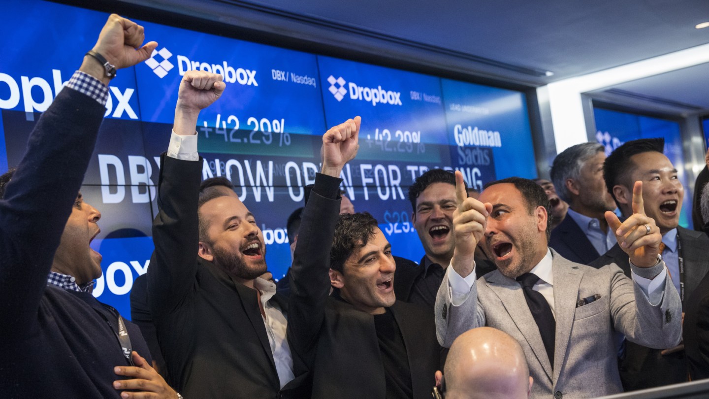 Dropbox Shares Jump More Than 40% After Highly-Anticipated IPO