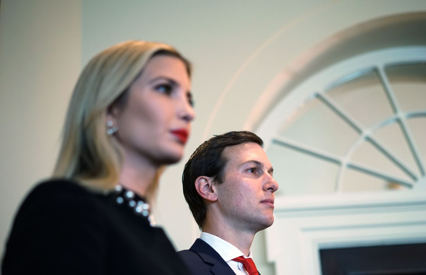 Ivanka Trump and Jared Kushner attend a Cabinet meeting in the Cabinet Room of the White House
