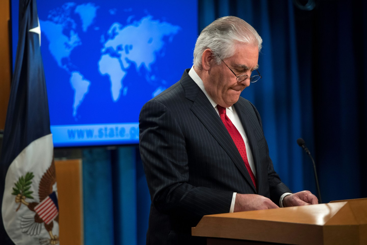 Rex Tillerson speaks after his dismissal as secretary of state.