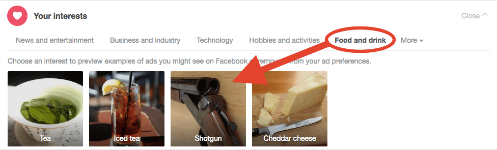 Cyber Saturday—Facebook Put ‘Shotgun’ in My Food-Related Ad Interests. Why?