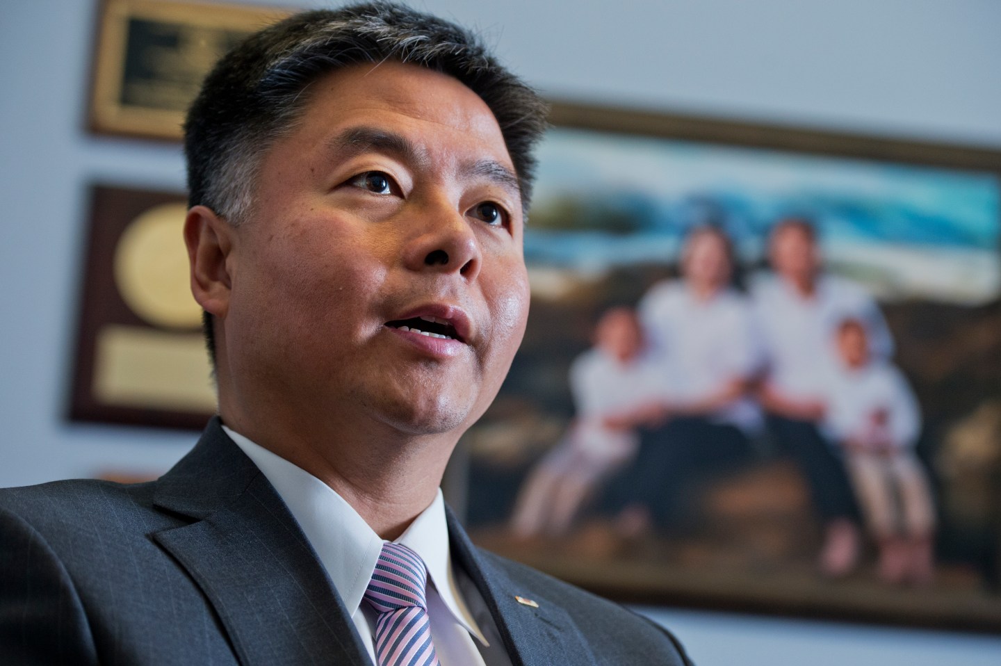 Rep. Ted Lieu of California in his office.