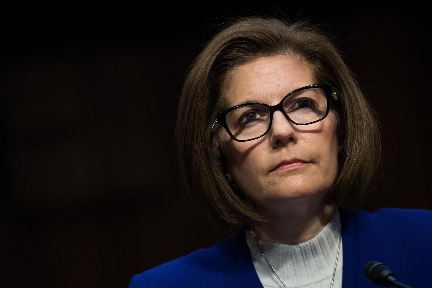 Sen. Catherine Cortez Masto of Nevada testifies during a Senate Judiciary Committee hearing.