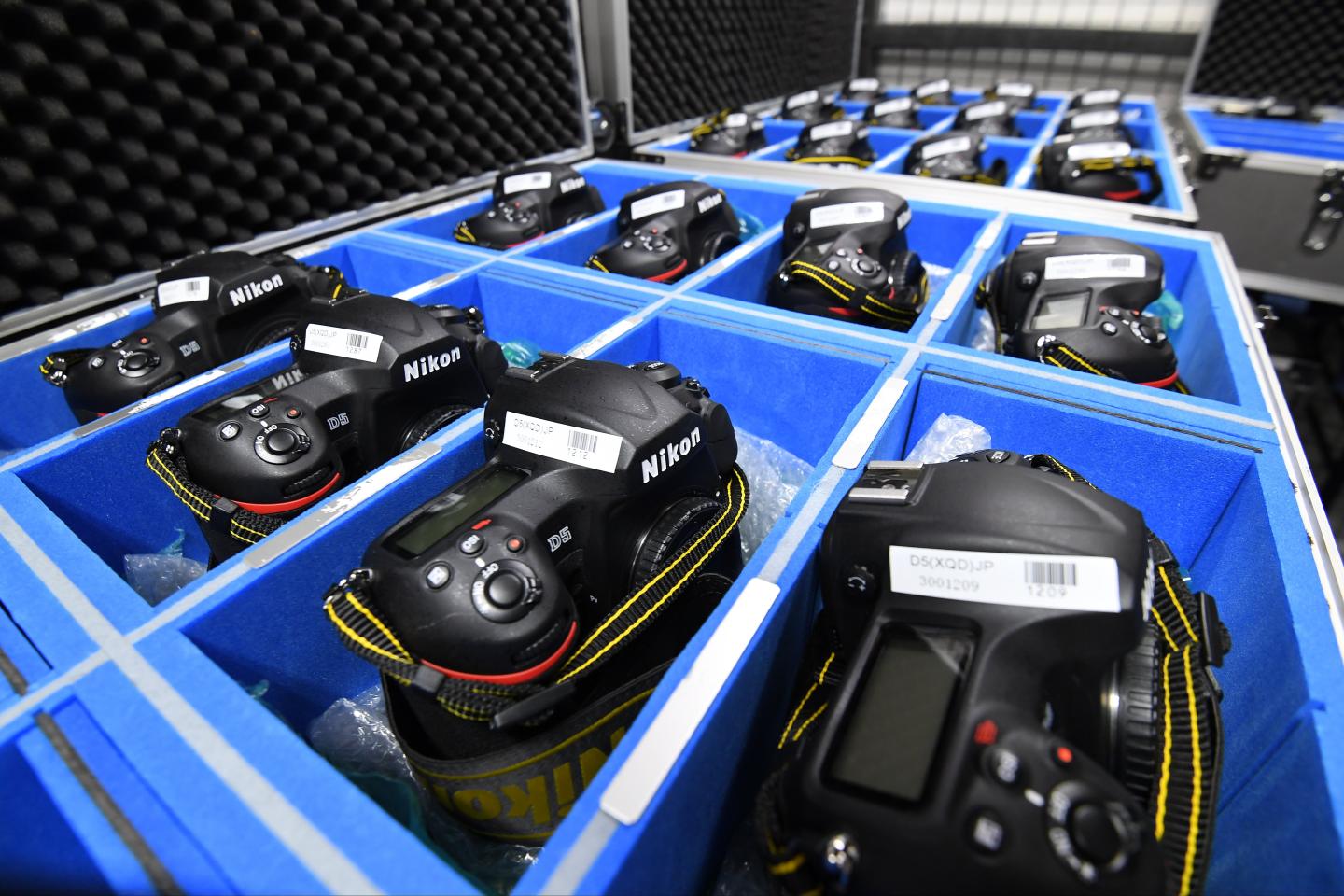Boxes of Nikon cameras at the Rio Olympic games