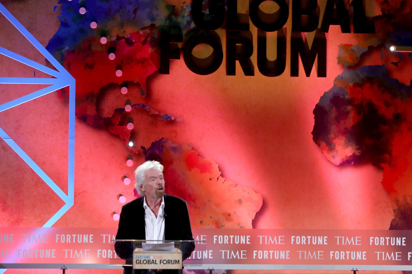 Virgin CEO Richard Branson speaks onstage at Fortune + Time Global Forum