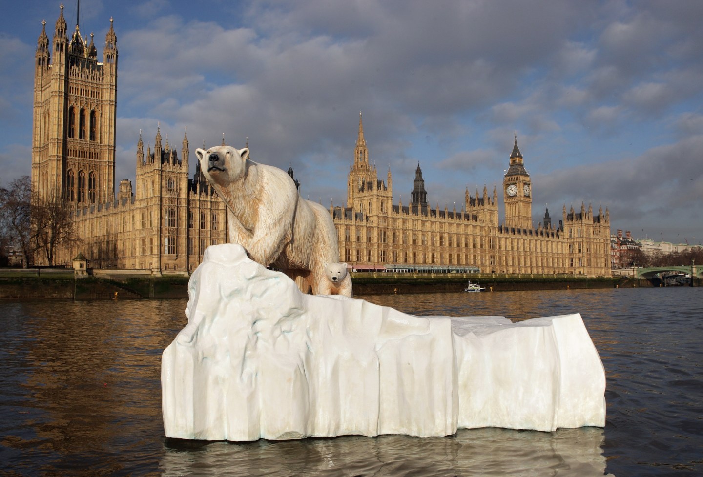Giant Polar Bear Is Floated Down The Thames
