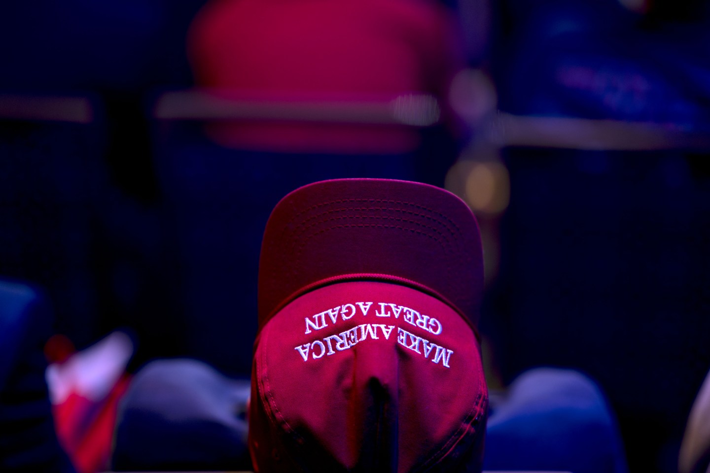 Make America Great Again red hat seen in crowd